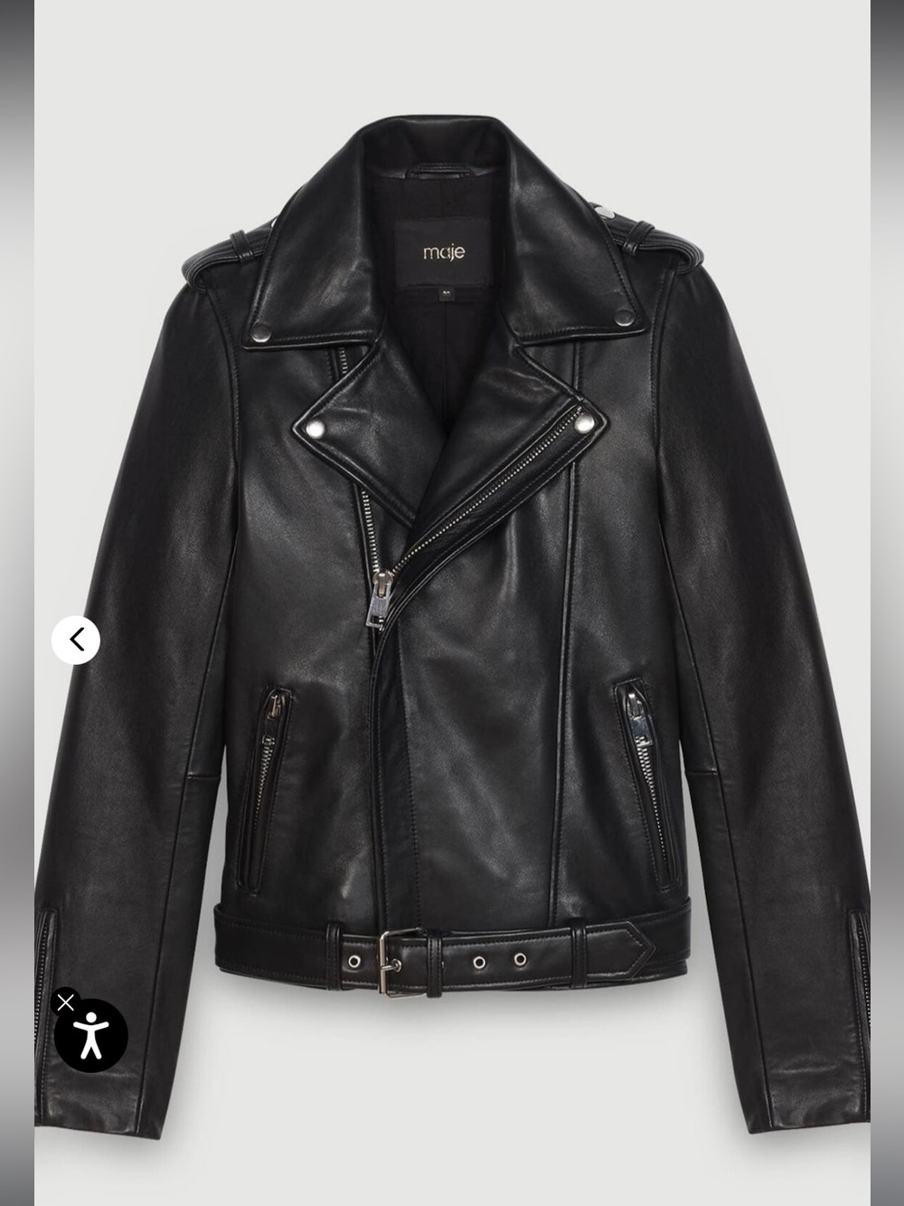 Maje Black Leather Moto Jacket